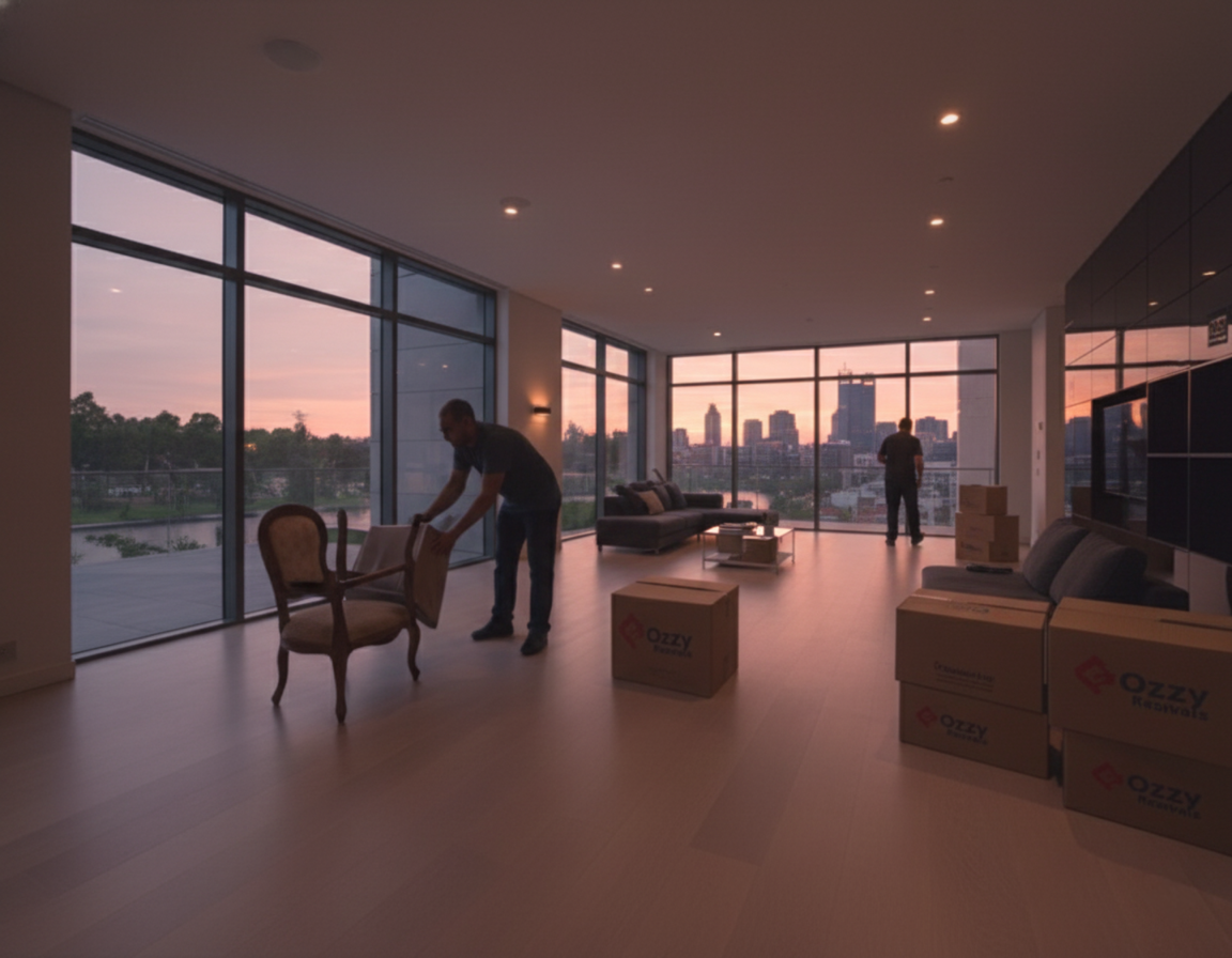 Background image of a clean moving truck